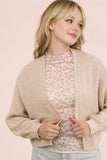 Open Front Solid Knit Sweater Cardigan