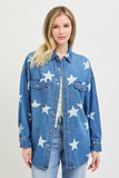 Oversize Shirt With Star Print Details