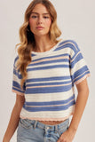Textured Weave Stripe Sweater Tee