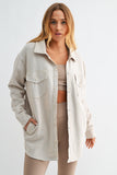 Snap On Shacket With Pockets