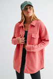 Snap On Shacket With Pockets
