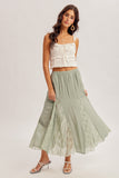 Lace Detail Maxi Skirt