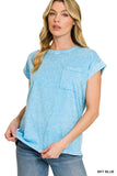 Halo Snow Washed Cuffed Short Sleeve Tee