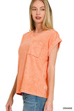 Halo Snow Washed Cuffed Short Sleeve Tee