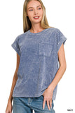 Halo Snow Washed Cuffed Short Sleeve Tee