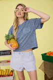Raw Edge Exposed Seam Crop Top