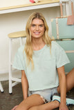Raw Edge Exposed Seam Crop Top