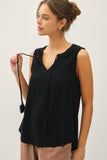V-neck Tank Top With Tie