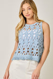 Crochet Cropped Fringe Hem Tank