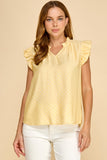 Ruffle Sleeve Polka Dot Blouse