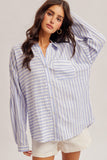 Stripe Oversized Button Down Shirt