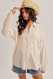 Stripe Oversized Button Down Shirt