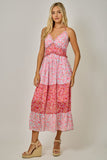 Mixed Print Midi Sun Dress