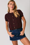 Short Sleeve Crew Neck Crop Sweater Top