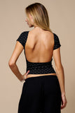 Polka Dot Open Back Top