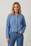 Chic Button-up Crewneck