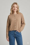 Chic Button-up Crewneck