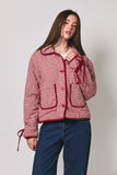 Gingham Quilted Jacket With Corduroy Contrast Detail