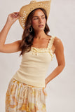 Ruffle Detail Rib Tank Top