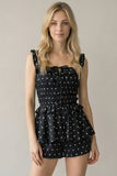 Polka Dot Ruffle Tiered Romper