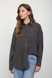 Pinstripe Collared Button Down Long Sleeve Shirt