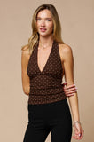 Polka Dot Crepe Halter Top