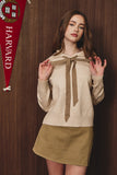 Big Bow Tie Detail Hoodie Sweater