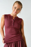 Micro-ribbed Henley Tank Top