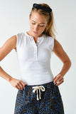 Micro-ribbed Henley Tank Top