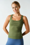 Square Neck Micro-ribbed Tank Top