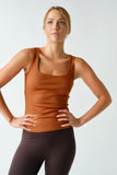 Square Neck Micro-ribbed Tank Top