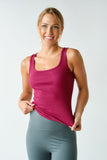 Square Neck Micro-ribbed Tank Top