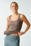 Square Neck Micro-ribbed Tank Top