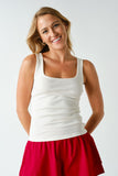 Square Neck Micro-ribbed Tank Top
