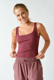 Square Neck Micro-ribbed Tank Top