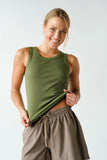Micro-Ribbed Athleisure Tank Top