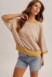 Multi Melange Waffle Fabric Top