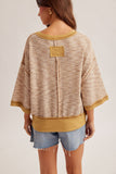 Multi Melange Waffle Fabric Top