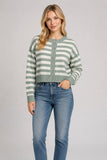 Cropped Cardigan With Horizontal Stripes