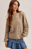 Pointelle Scalloped Edge Sweater