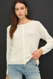 Round Neck Wool Ribbed Cardigan