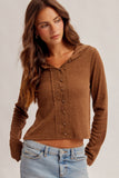 Two-tone Snit Button Down Hooded Cardigan