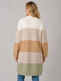 Long Colorblock Cardigan