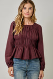 Soft Faux Suede Blouse