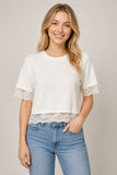Floral Lace Trimmed Pullover