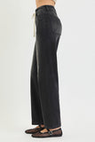 RISEN High Rise Wide Baggy Jeans with Tie Detail