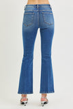 RISEN Tummy Control Mid Rise Ankle Flare Crease Line Jeans