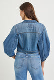 Cropped Jacket With Three-Quarter Balloon Sleeves