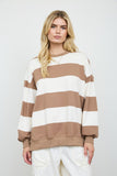 Oversized Wide Stripe Crew Neck Knit Top