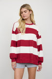 Oversized Wide Stripe Crew Neck Knit Top